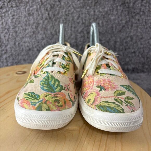 Keds Rifle Paper Co Sneakers Womens 6.5 Canvas Floral Lace Up Comfort Shoes - Picture 3 of 9